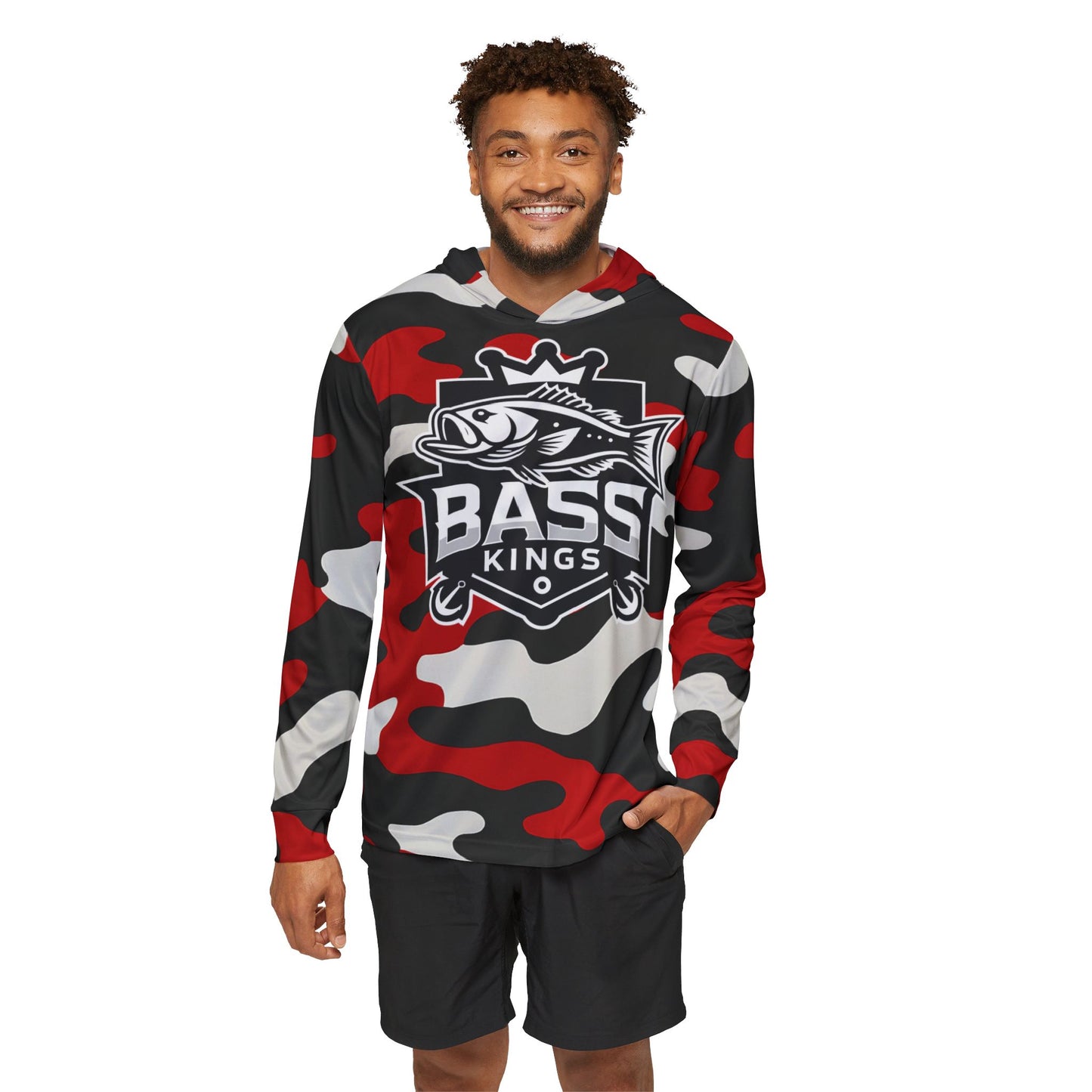 Georgia Inspired Camo Bass Kings Men's Fishing UPF Shirt (Hoodie)