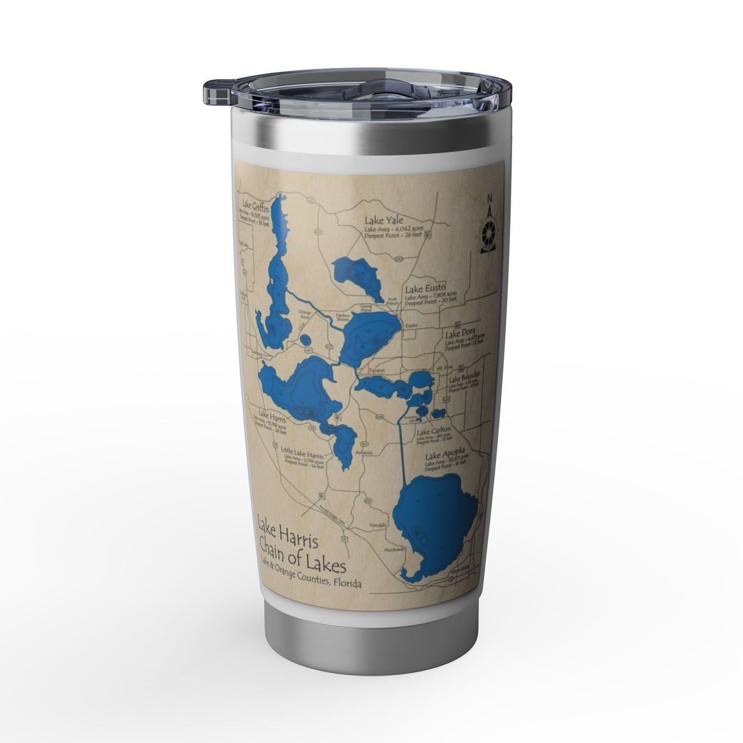 Harris Chain of Lakes Map 20oz Tumbler
