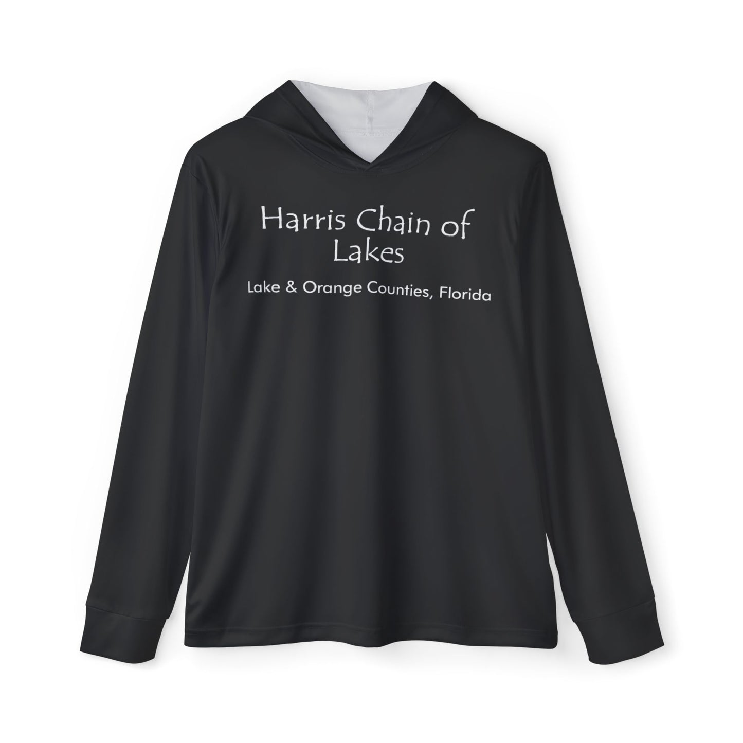 Harris Chain Of Lakes Outdoor Black UPF Long Sleeve Hooded Shirt Unisex High Quality