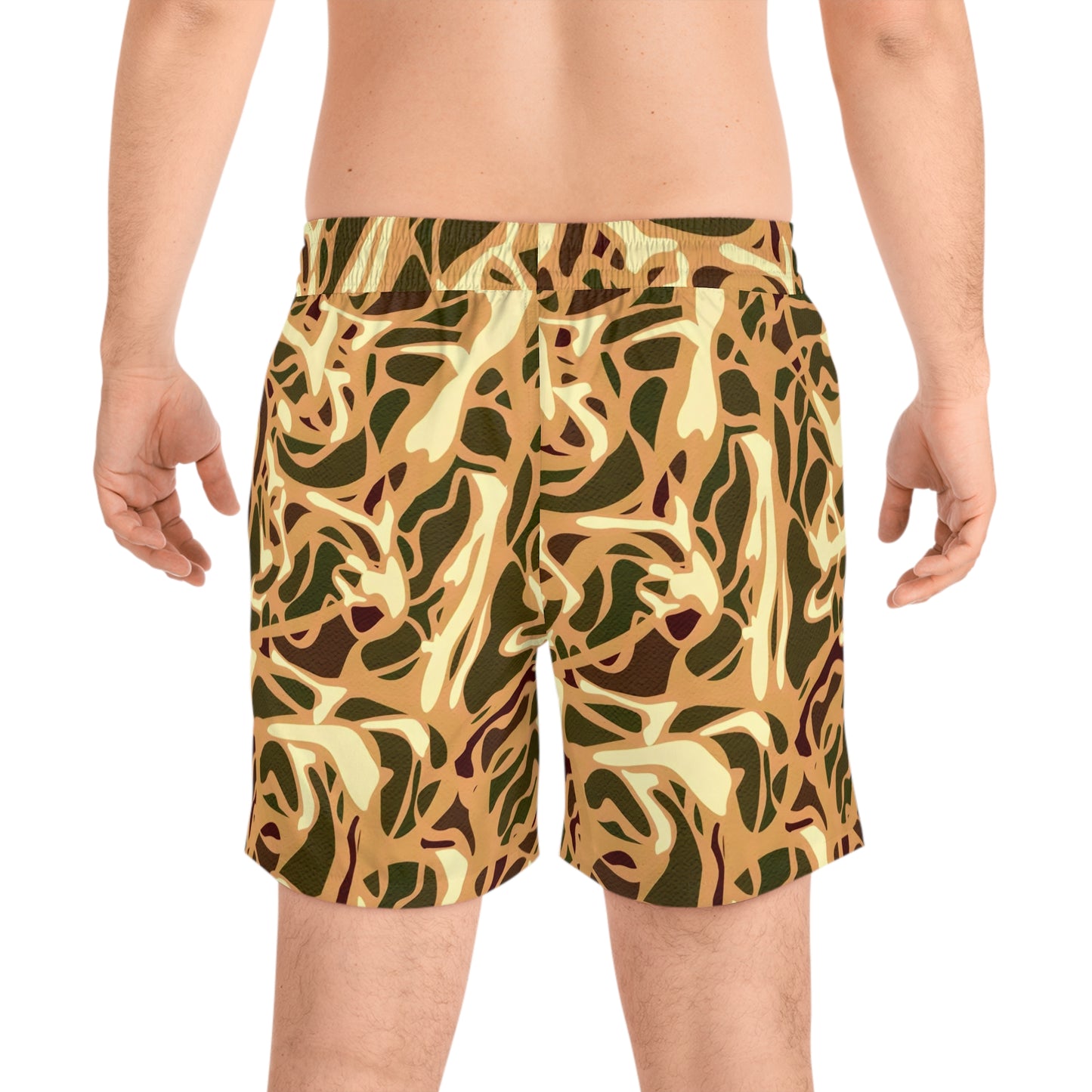 Hunting Camo Swim Trunks (Fishing Shorts) Brown