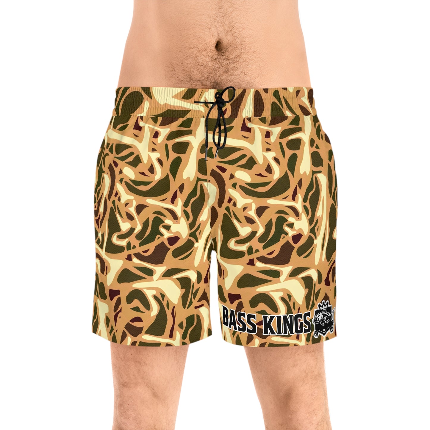 Hunting Camo Swim Trunks (Fishing Shorts) Brown
