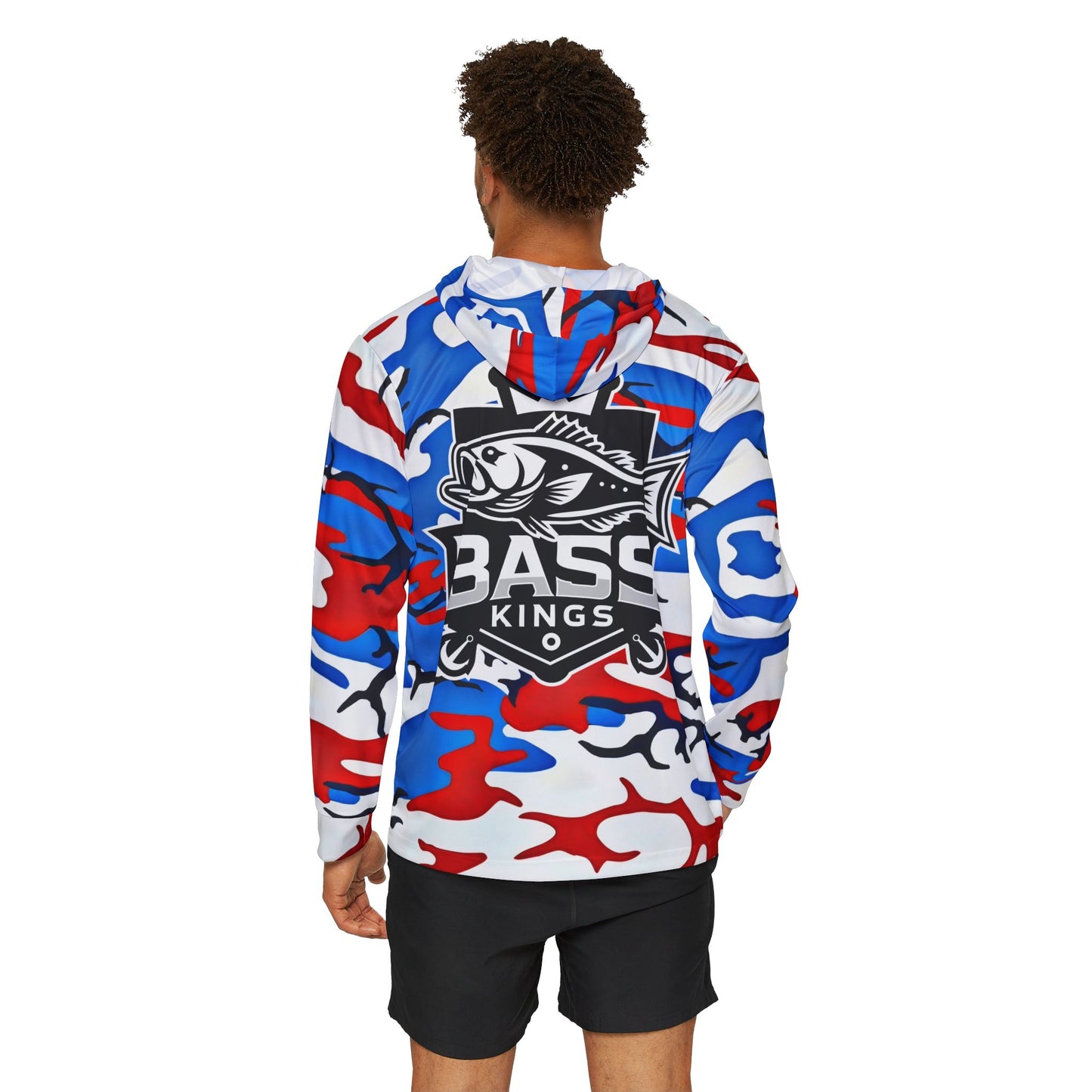 Red White Blue Men's Fishing Shirt (Hoodie)