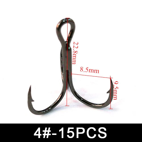 FTK Urchin Hooks Size #2 15-20PCS Treble Fishing Hooks Coike Hooks