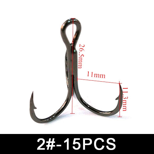 FTK Urchin Hooks Size #2 15-20PCS Treble Fishing Hooks Coike Hooks