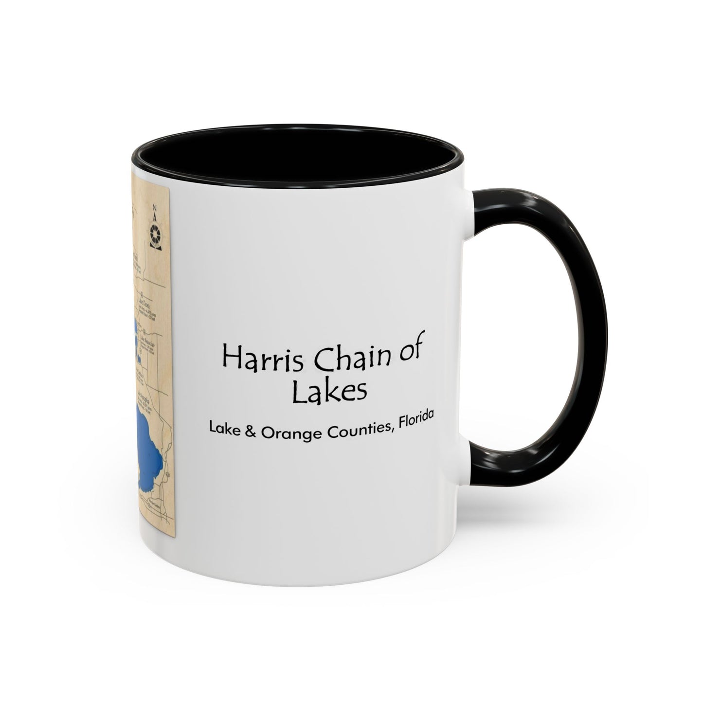 Harris Chain of Lakes Coffee Mug – Vintage Lake Map Accent Mug (11/15oz)