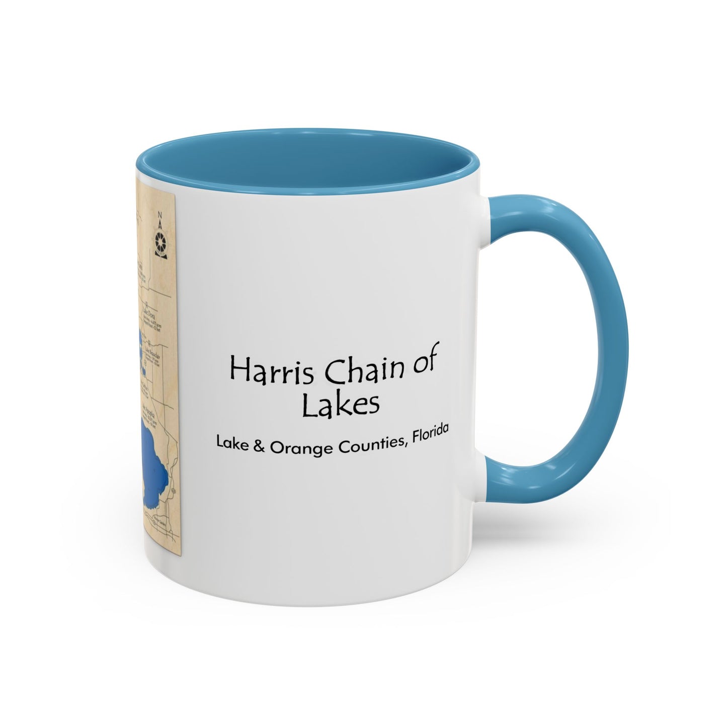 Harris Chain of Lakes Coffee Mug – Vintage Lake Map Accent Mug (11/15oz)