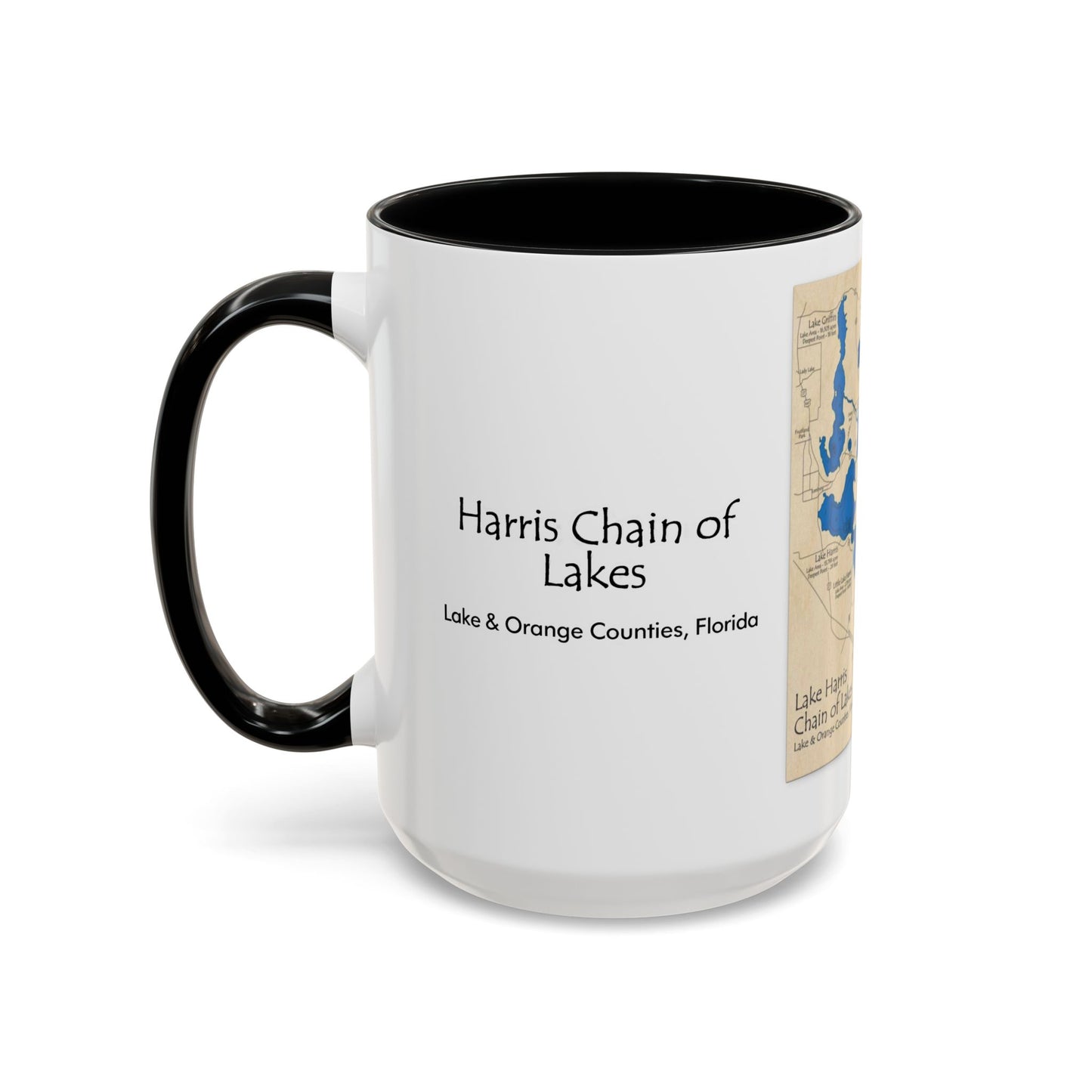 Harris Chain of Lakes Coffee Mug – Vintage Lake Map Accent Mug (11/15oz)