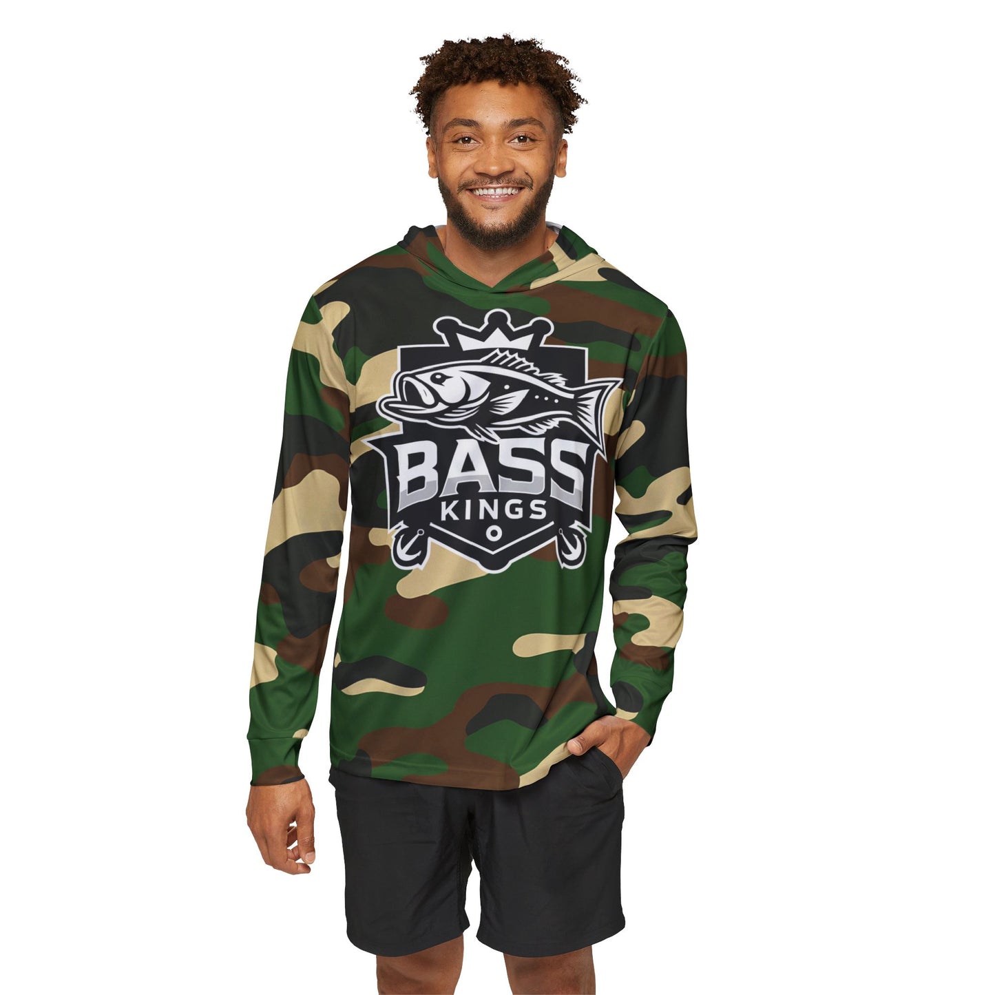 Camo Bass Kings Men's Fishing UPF Shirt (Hoodie)