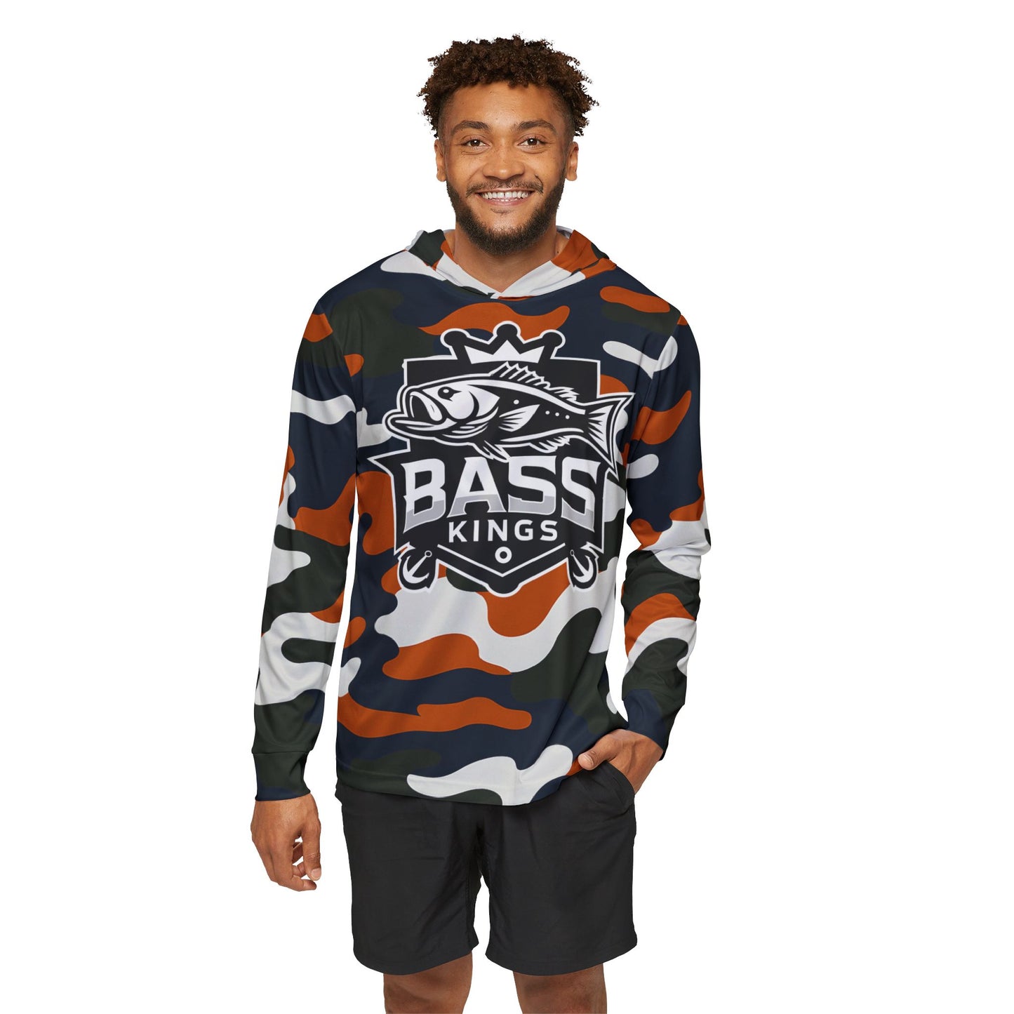 Auburn Inspired Camo Bass Kings Men's Fishing UPF Shirt (Hoodie)