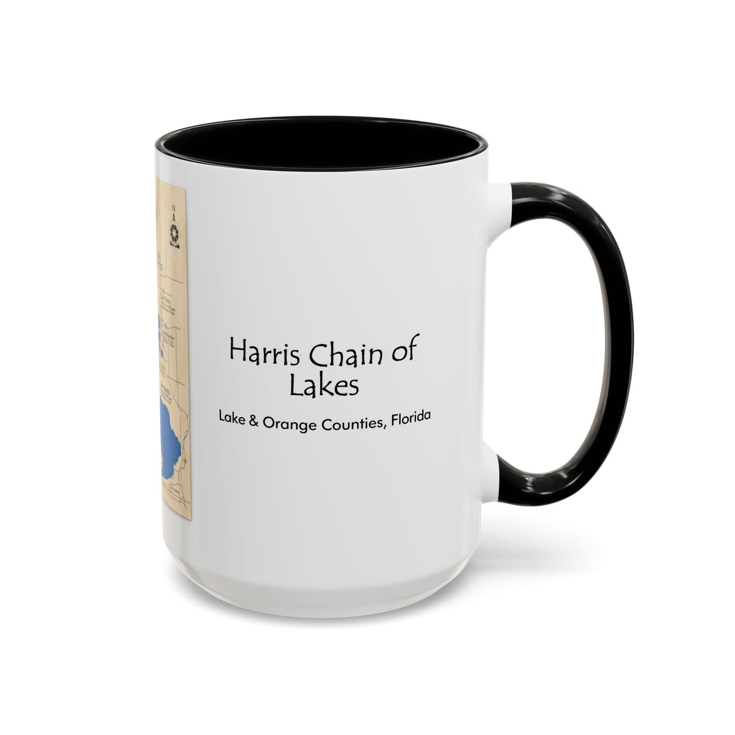 Harris Chain of Lakes Coffee Mug – Vintage Lake Map Accent Mug (11/15oz)
