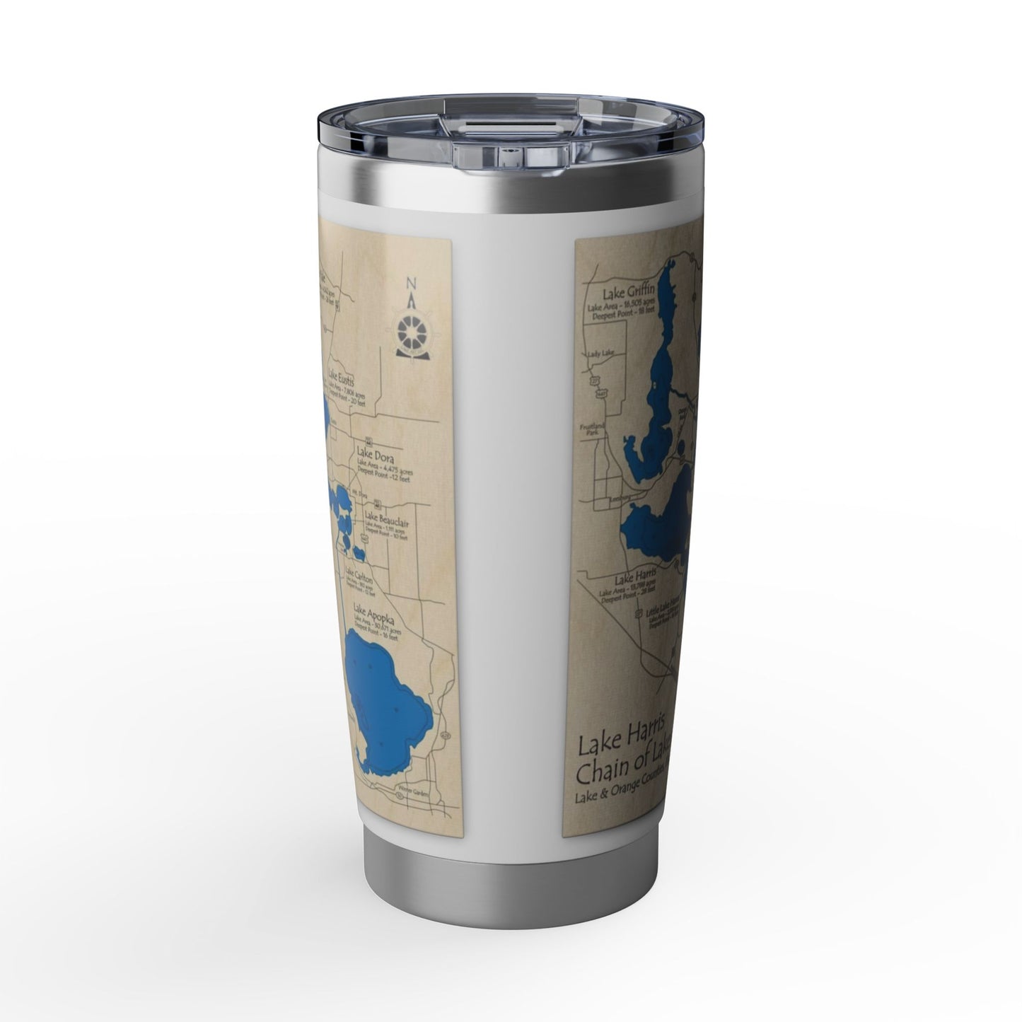 Harris Chain of Lakes Map 20oz Tumbler