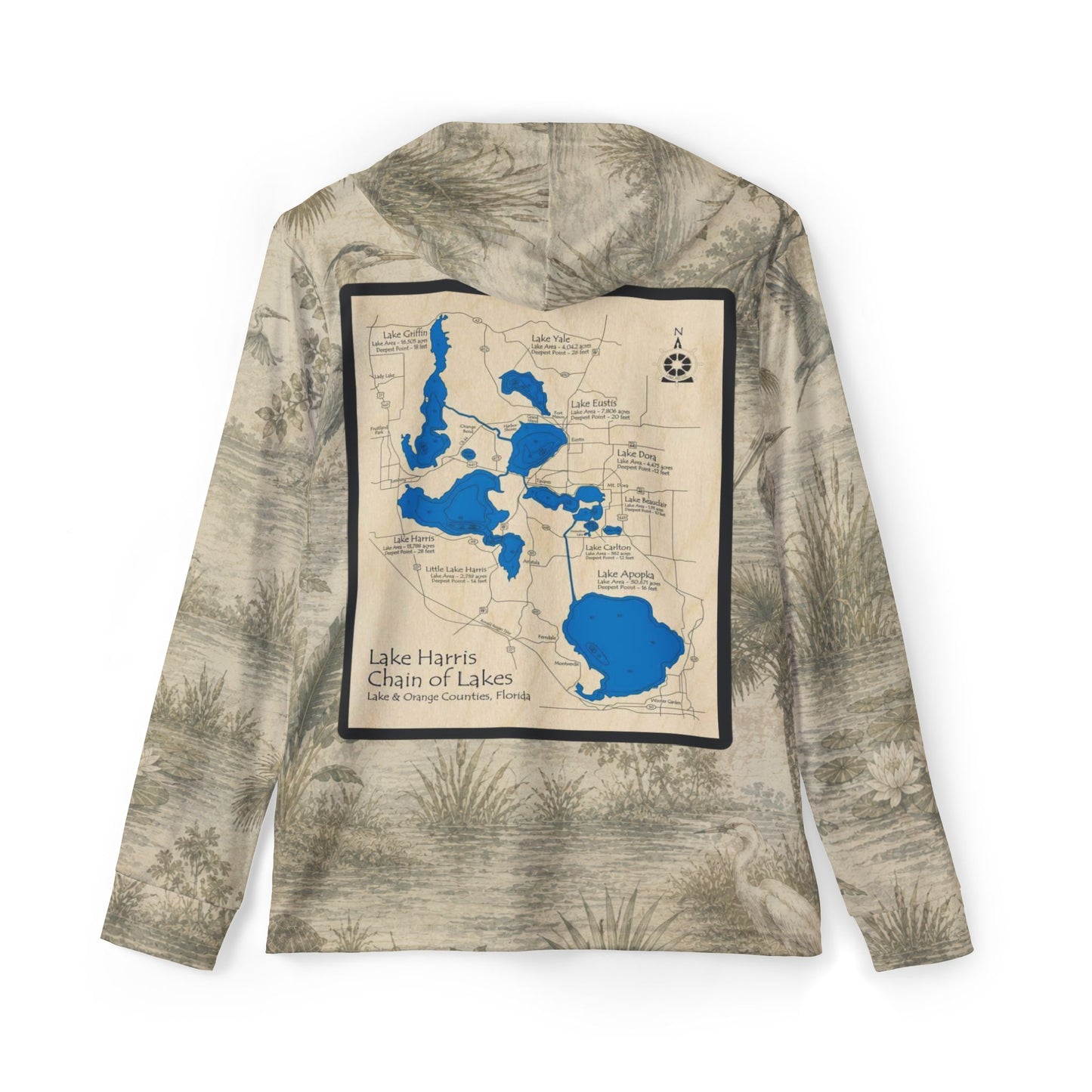 Harris Chain of Lakes Florida Wildlife UPF Long-Sleeve Hooded Shirt — Unisex Hoodie