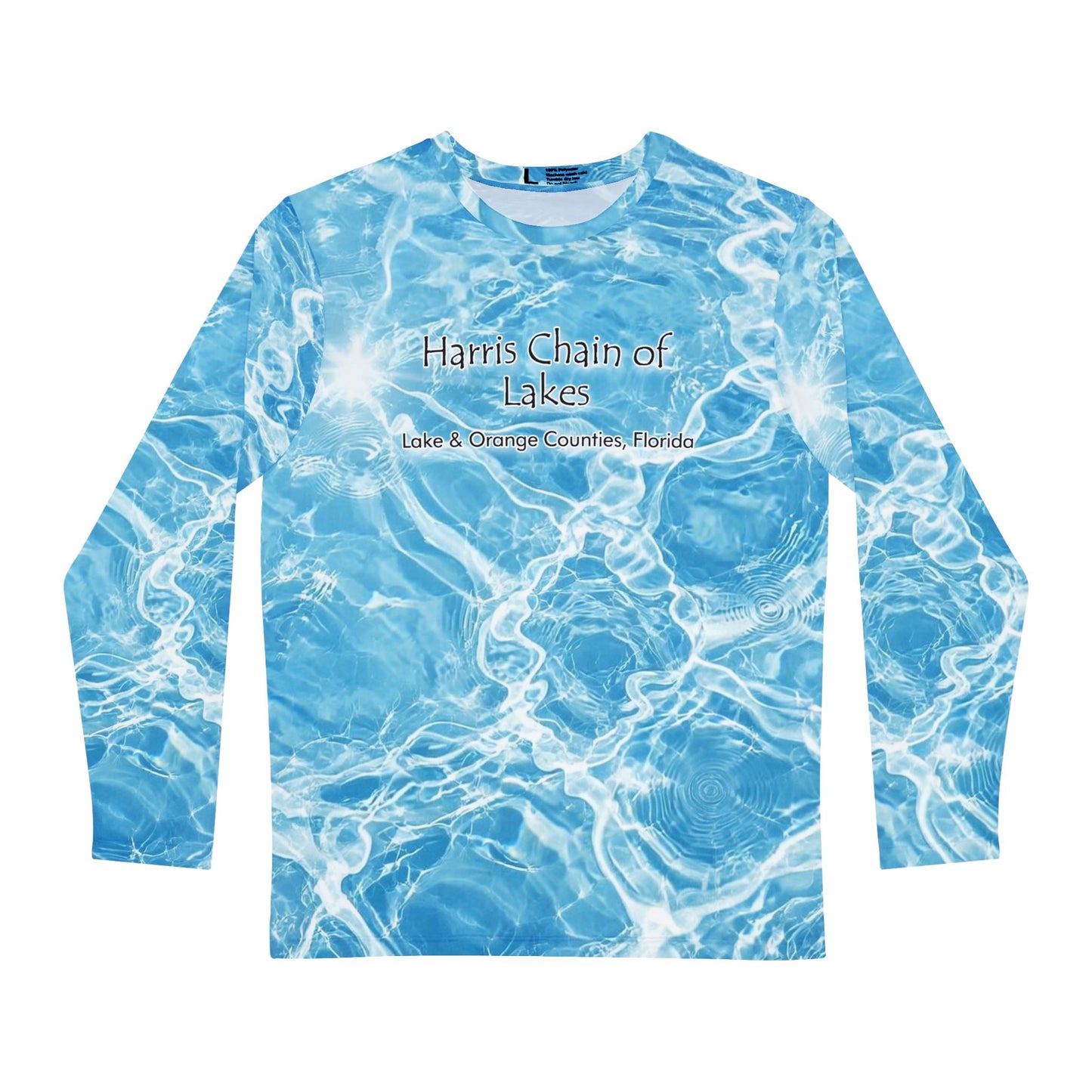 Lake Harris Chain of Lakes Long Sleeve Shirt  High Quality— Vintage Map Water-Print Tee