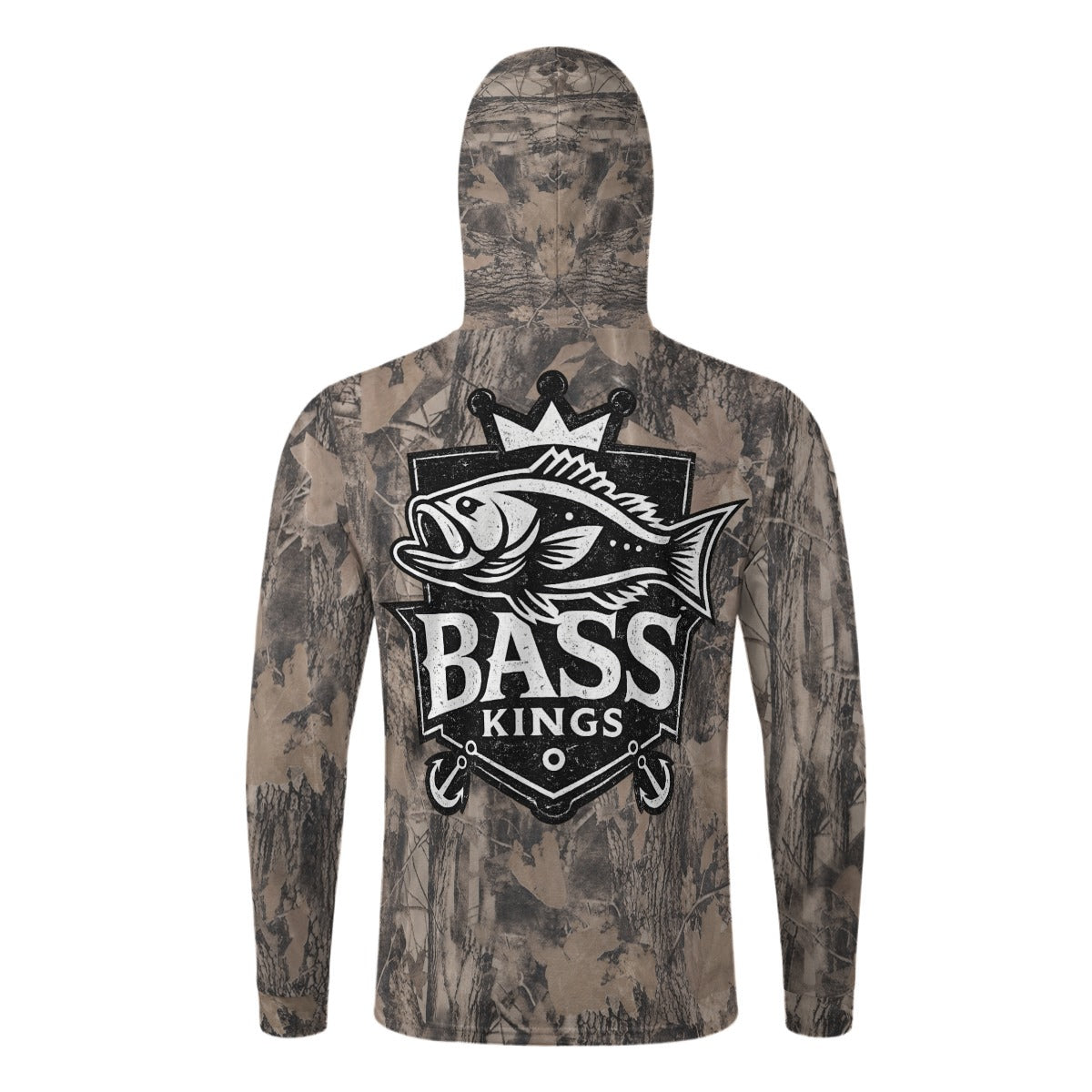 Bass Kings Camo Performance Fishing Hoodie | UPF 50+ Long Sleeve Sun Shirt