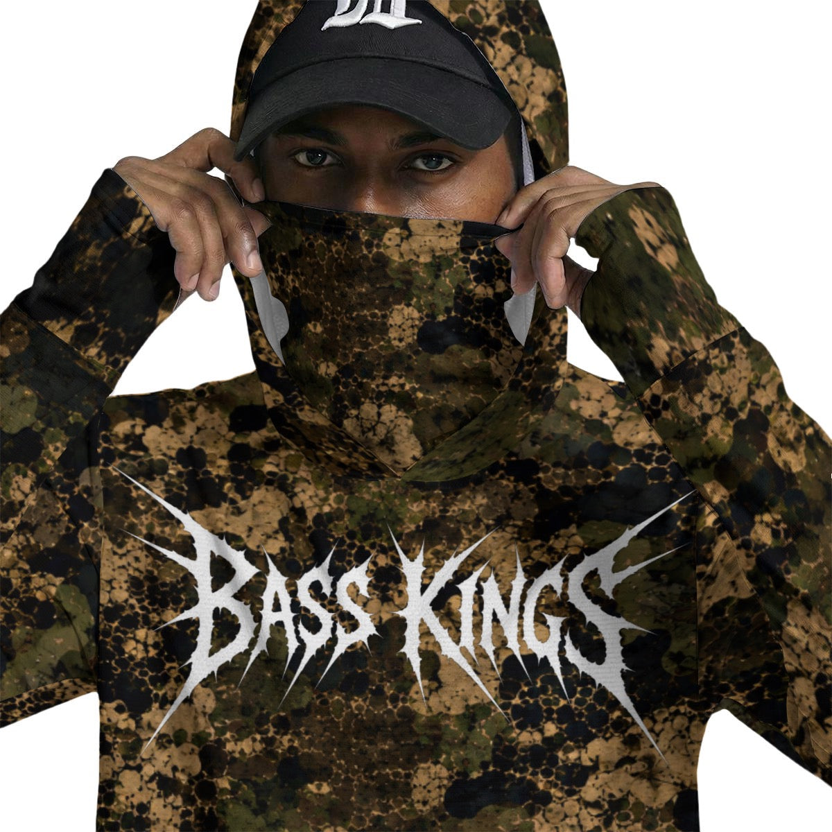 All-Over Print Men’s Sun Protection Hoodie with Face Cover and Thumb Holes