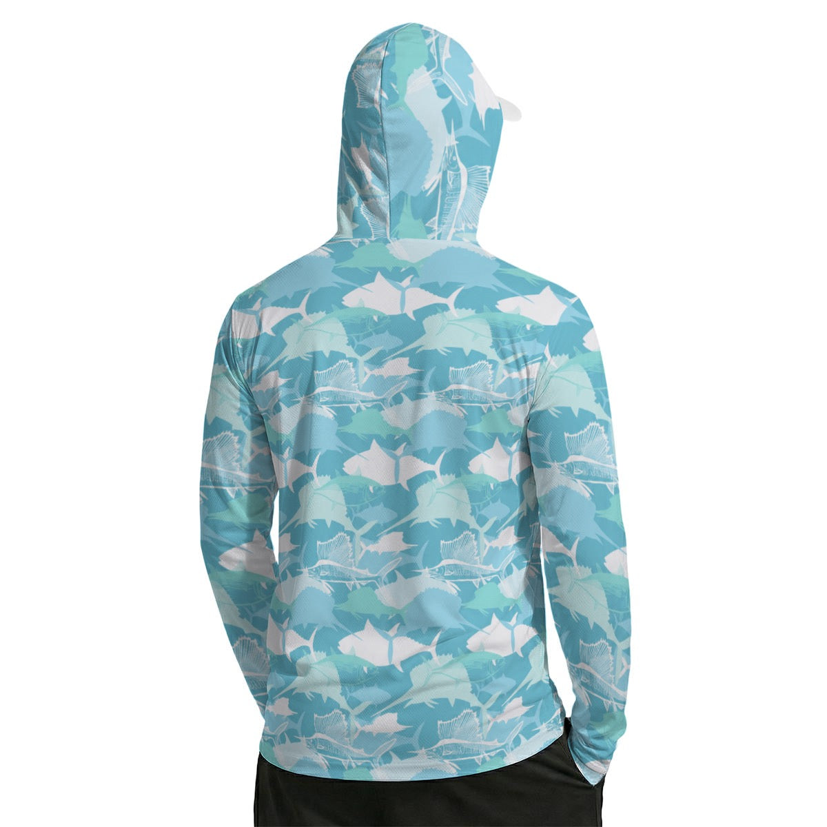 All-Over Print Men’s Sun Protection Hoodie with Face Cover and Thumb Holes