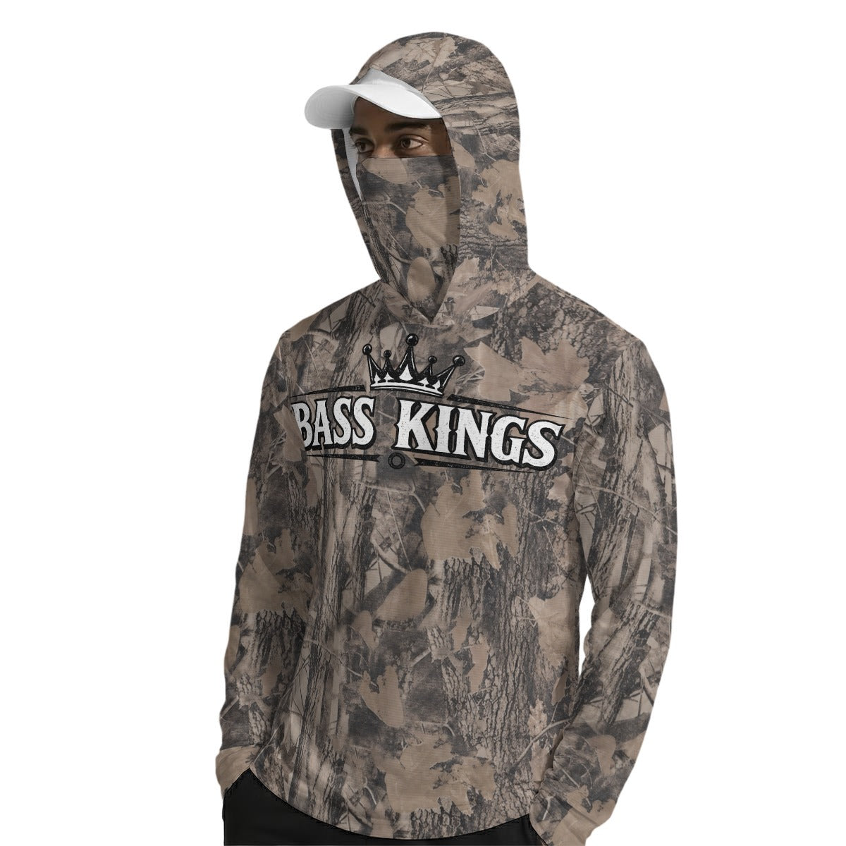 Bass Kings Camo Performance Fishing Hoodie | UPF 50+ Long Sleeve Sun Shirt