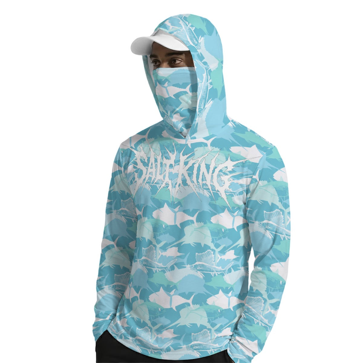 All-Over Print Men’s Sun Protection Hoodie with Face Cover and Thumb Holes