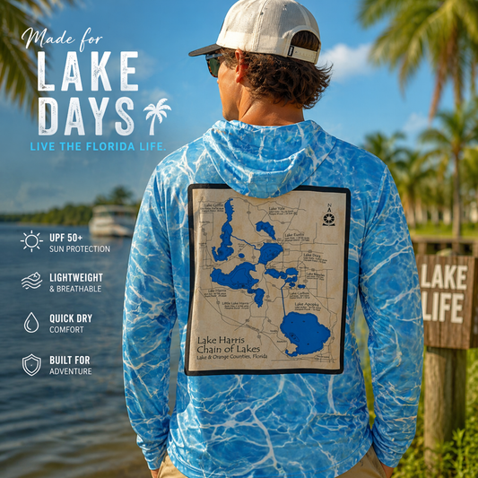 Harris Chain of Lakes UPF Long-Sleeve Hooded Shirt — Unisex Hoodie High Quality