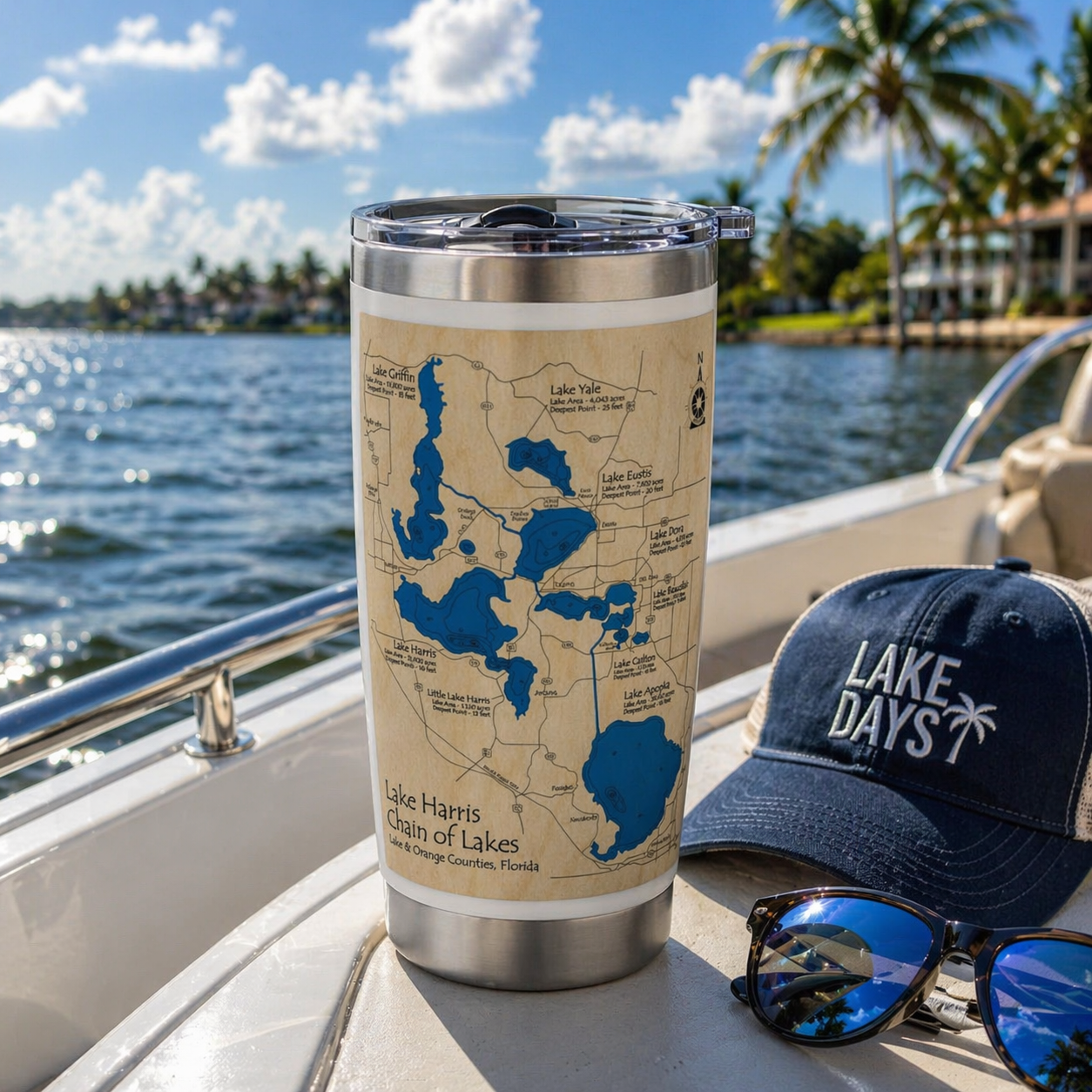 Harris Chain of Lakes Map 20oz Tumbler