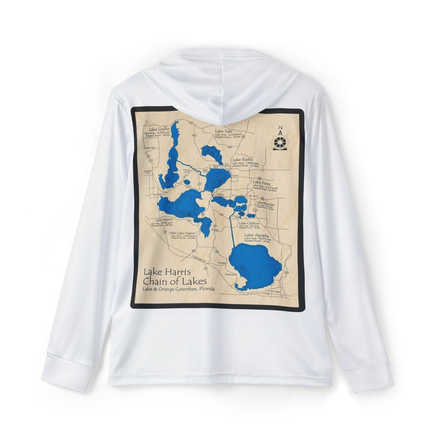 Harris Chain Of Lakes Outdoor UPF Long Sleeve Hooded Shirt Unisex