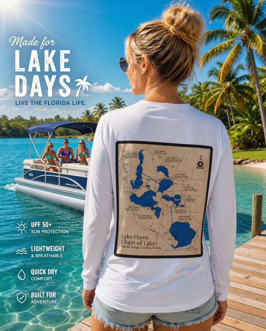 Harris Chain Of Lakes Outdoor UPF Long Sleeve Hooded Shirt Unisex
