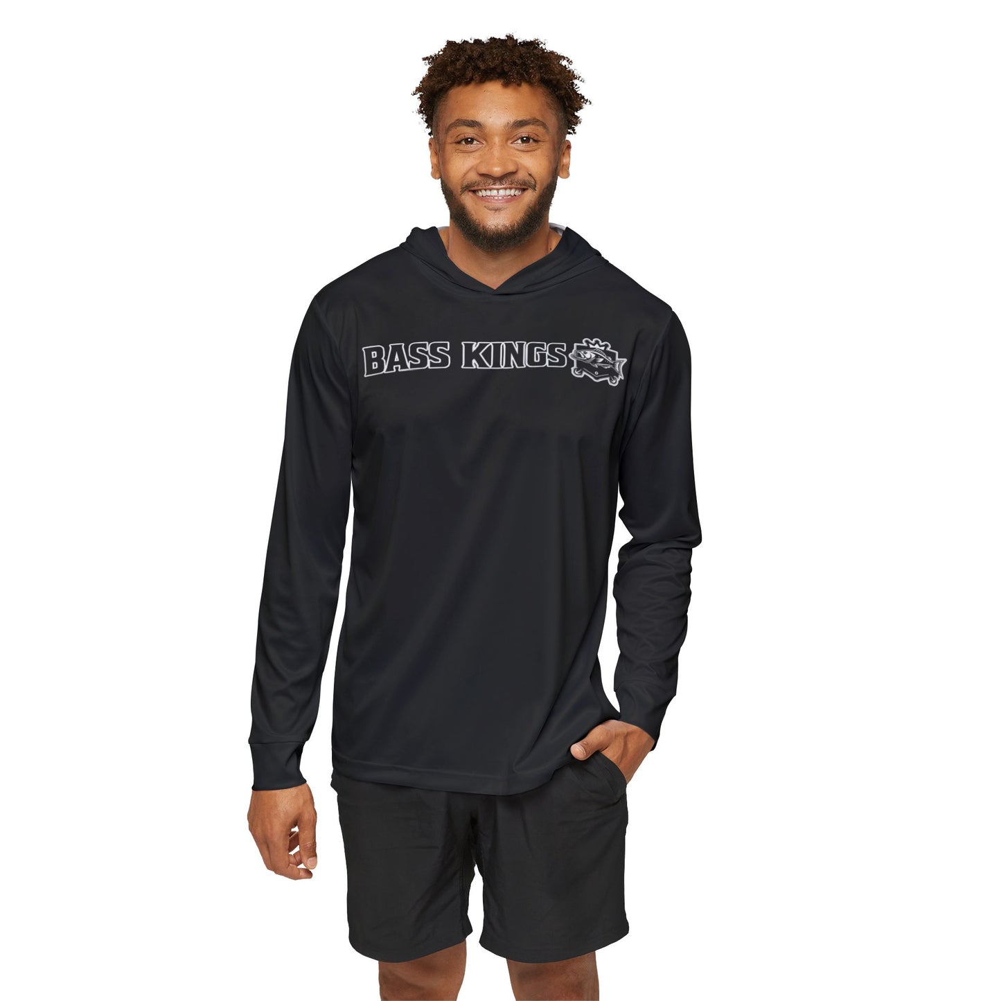 Bass Kings Fishing Co. UPF Performance Hooded Fishing Shirt – Smallmouth, Spotted & Largemouth Bass Edition High Quality