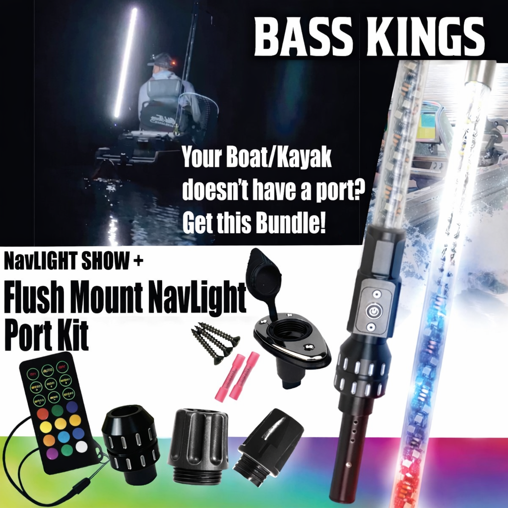 4FT RGB LED Boat Light 360° Navigation Stern Light – Remote Control, Waterproof Marine Light for Deck Boats, Pontoons, Bass Boats, Center Consoles & More