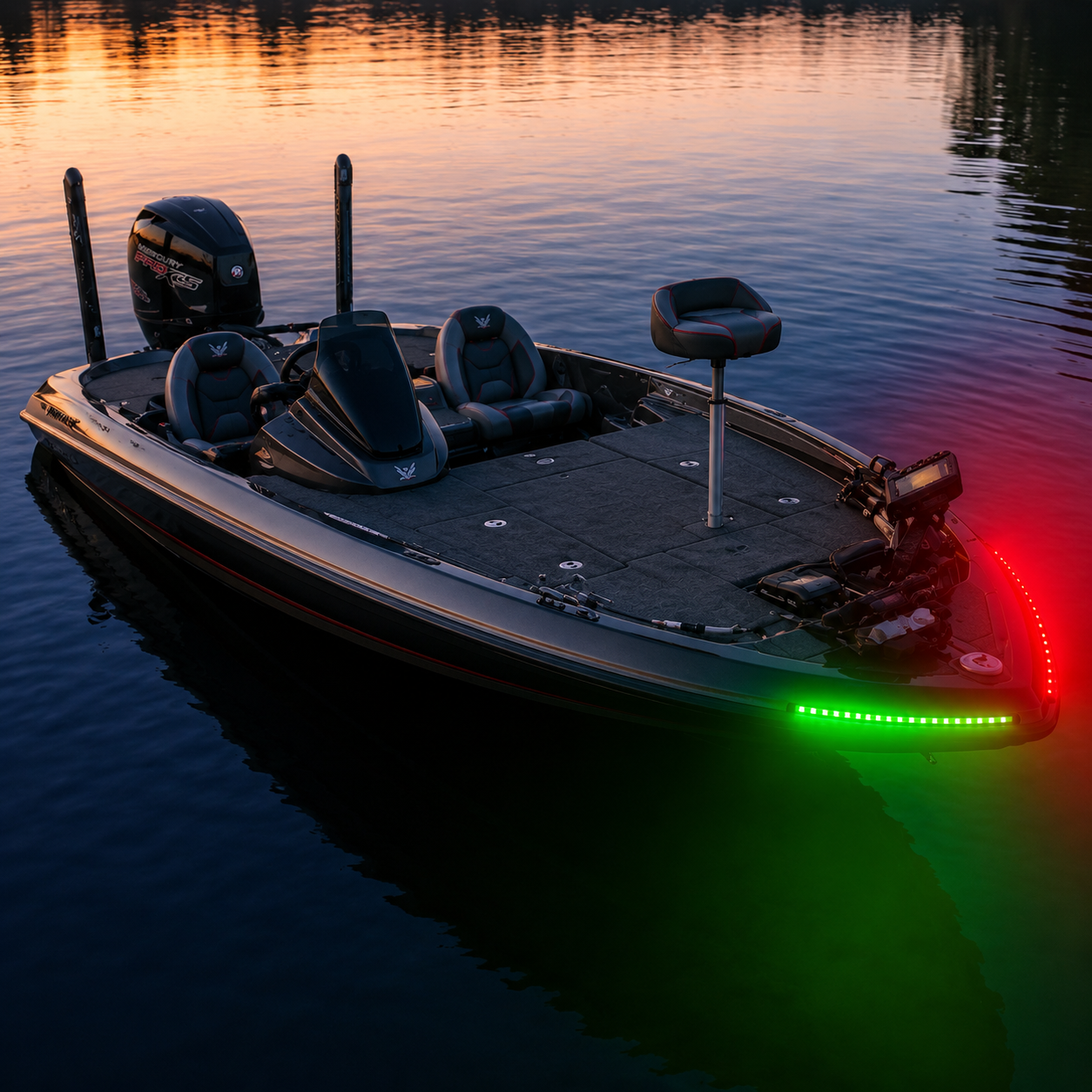 Ultimate LED Boat Combo Kit – 2 Front Nav Lights + 4FT LED Whip Light