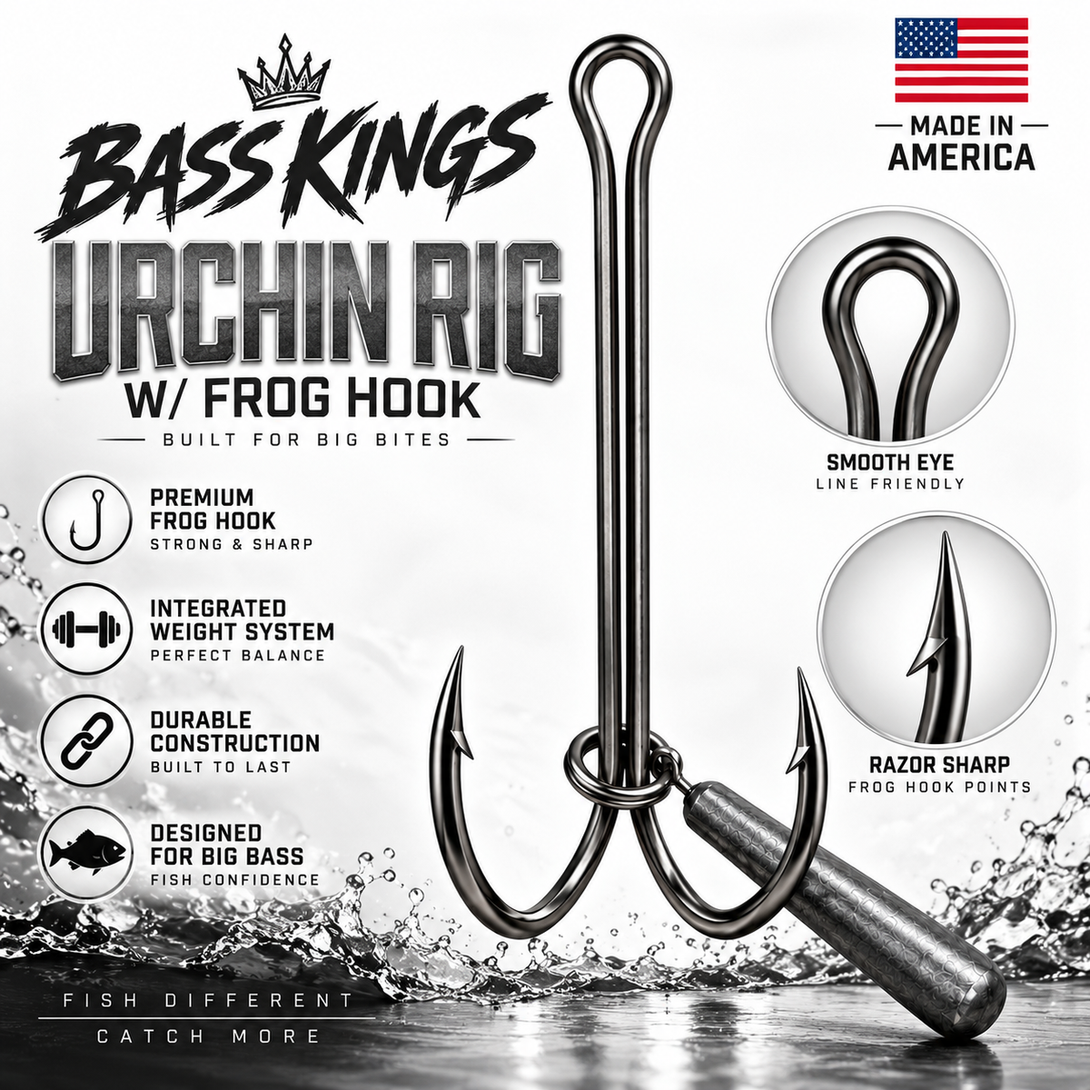 Bass Kings Weighted Urchin Frog Hook Rig