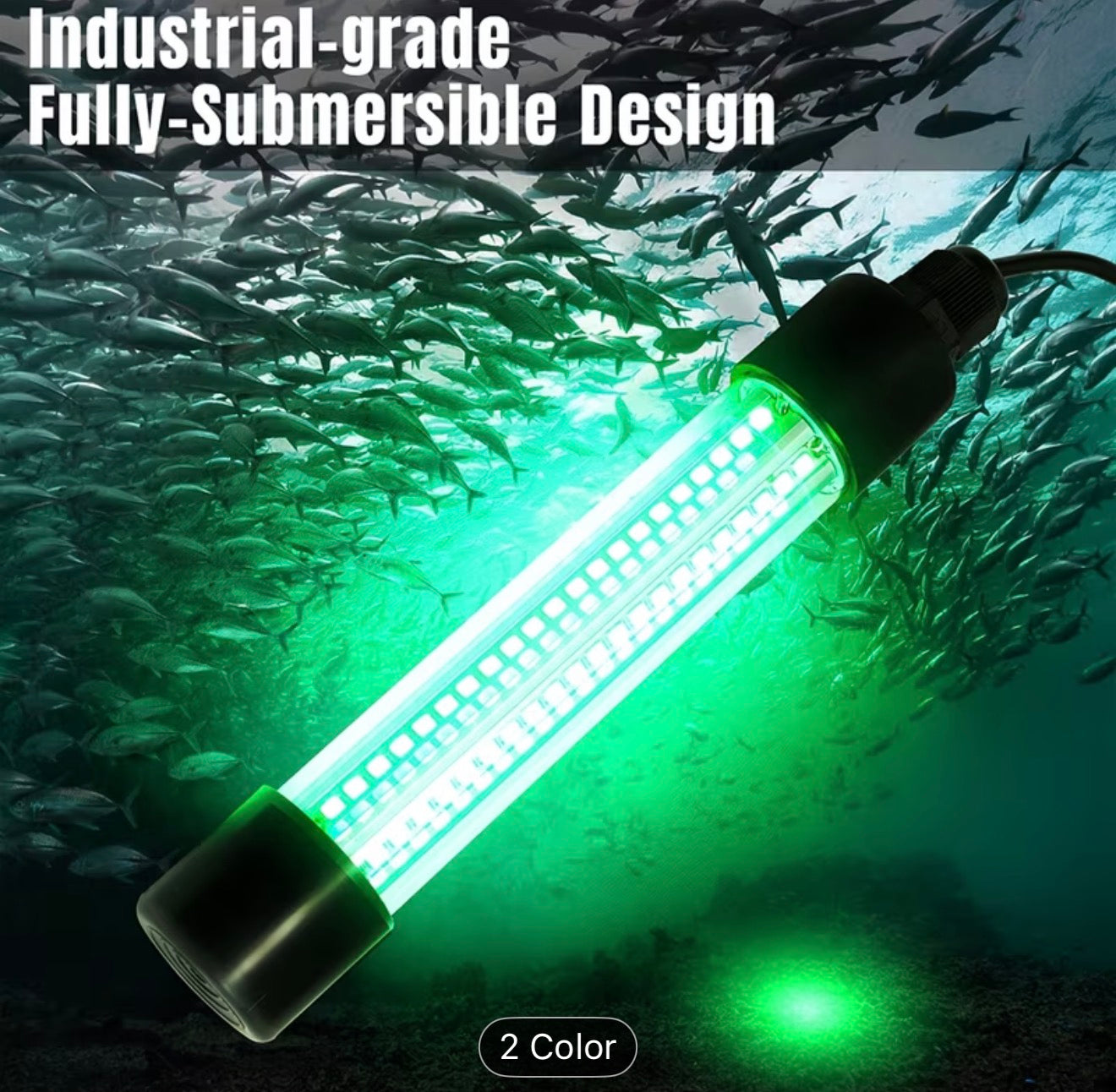 BassKings Green Glow Underwater Fishing Light – Dock + Boat Ready (Fresh & Saltwater)