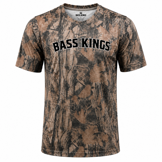 Bass Kings Performance Camo Fishing Shirt | Lightweight Moisture-Wicking Tee