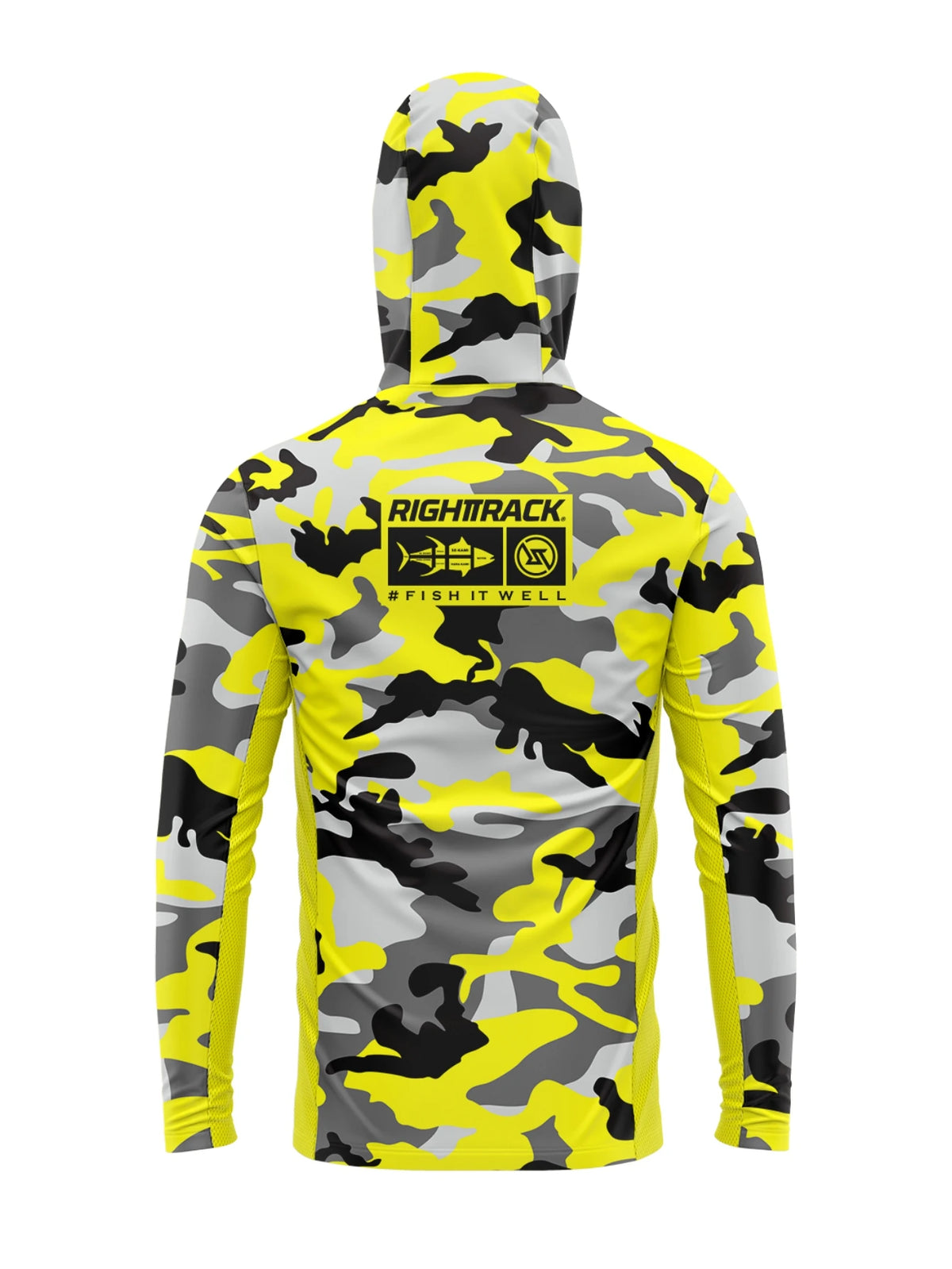 Men’s Saltwater Fishing Shirt Long Sleeve UPF Sun Protection Hoodie with Face Mask