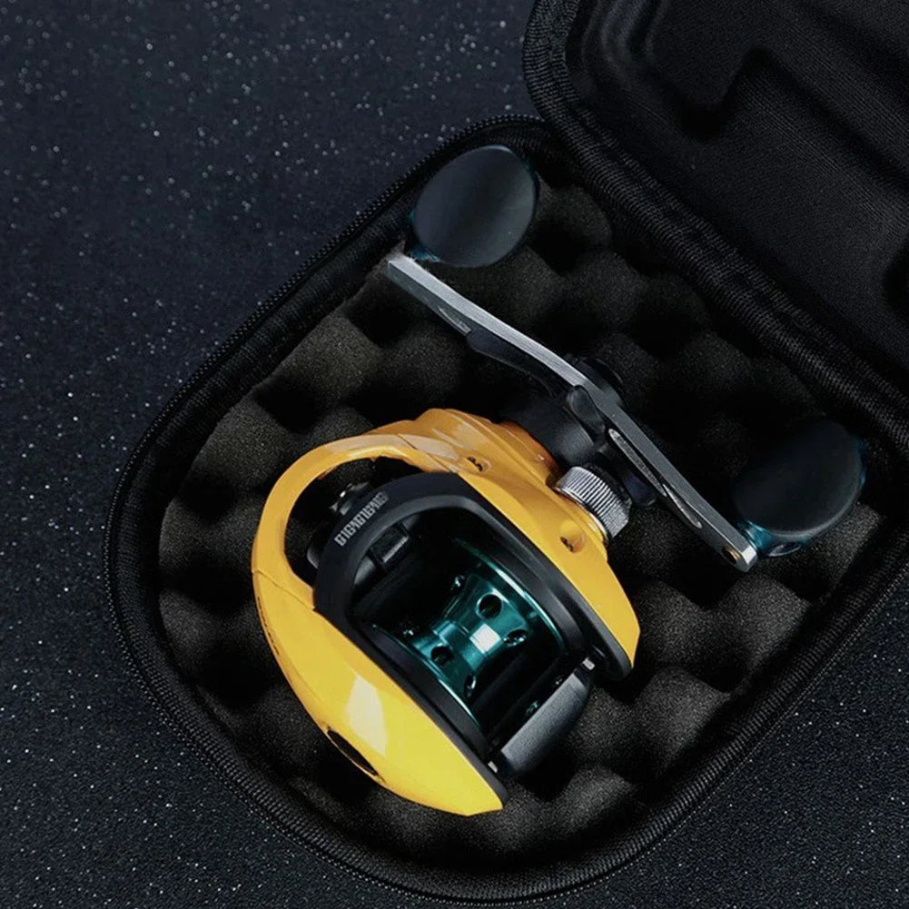 Fishing Reel Protective Case Water Resistant Hard EVA Box Pouch Built-in Anti-Pressure Sponge Baitcasting Wheel Bag Accessories