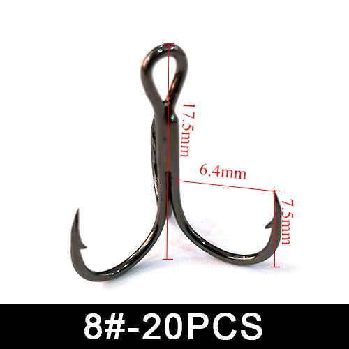 FTK Urchin Hooks Size #2 15-20PCS Treble Fishing Hooks Coike Hooks