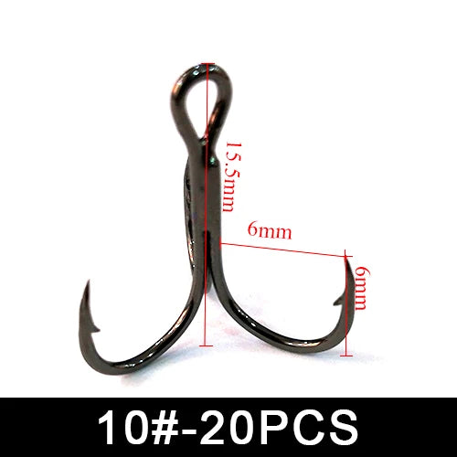 FTK Urchin Hooks Size #2 15-20PCS Treble Fishing Hooks Coike Hooks