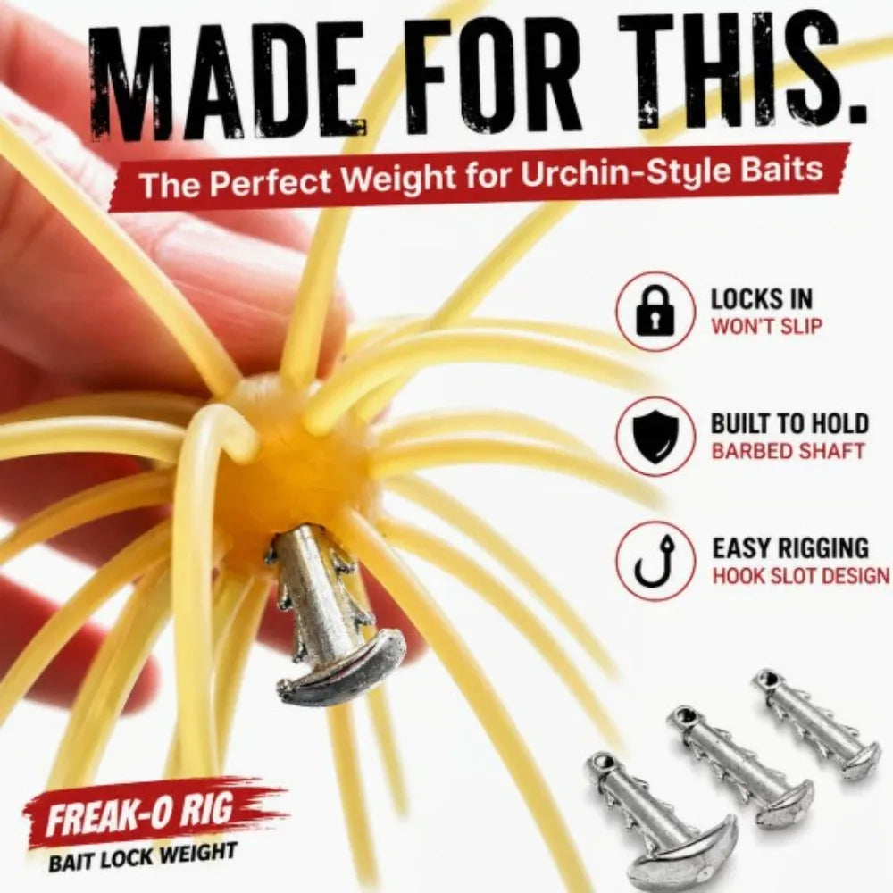 1PC Anti-Slip Sea Urchin Bait Anchor 3/16oz 1/8oz 3/32oz Shaped Sinker Stable with Locking Hook Sea Urchin Bait Hook Tool Integrated Plastic